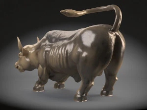 Wallstreet Bull Sculpture 3D Model