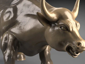 Wallstreet Bull Sculpture 3D Model