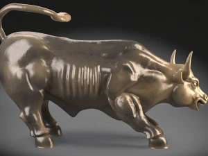 Wallstreet Bull Sculpture 3D Model