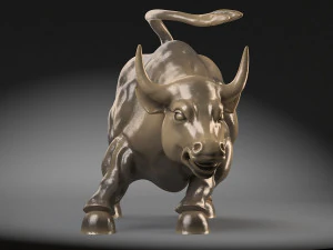 Wallstreet Bull Sculpture 3D Model