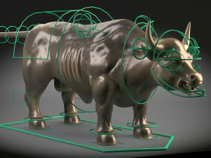 Wallstreet Bull Sculpture 3D Model