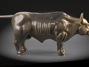 Wallstreet Bull Sculpture 3D Model