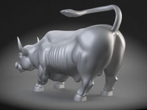 Wallstreet Bull Sculpture 3D Model