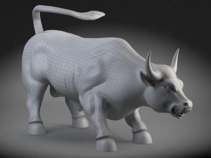 Wallstreet Bull Sculpture 3D Model