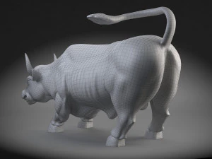 Wallstreet Bull Sculpture 3D Model