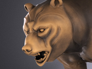 Wallstreet Bear Sculpture 3D Model