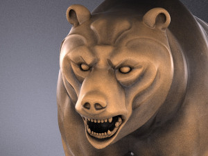 Wallstreet Bear Sculpture 3D Model