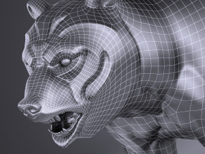 Wallstreet Bear Sculpture 3D Model