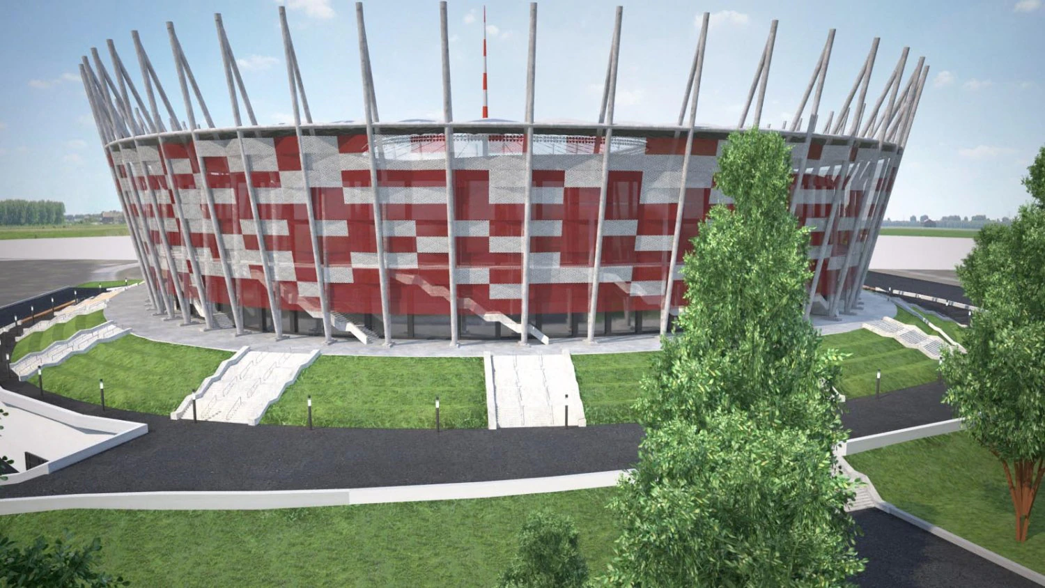 Warsaw National Stadium 3D Model .c4d .max .obj .3ds .fbx .stl .blend 