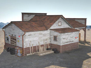 Abandoned Gas Station Route 66 3D Model