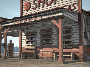 Abandoned Gas Station Route 66 3D 模型