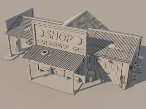 Abandoned Gas Station Route 66 3D 模型