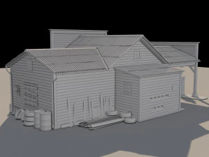 Abandoned Gas Station Route 66 3D Model