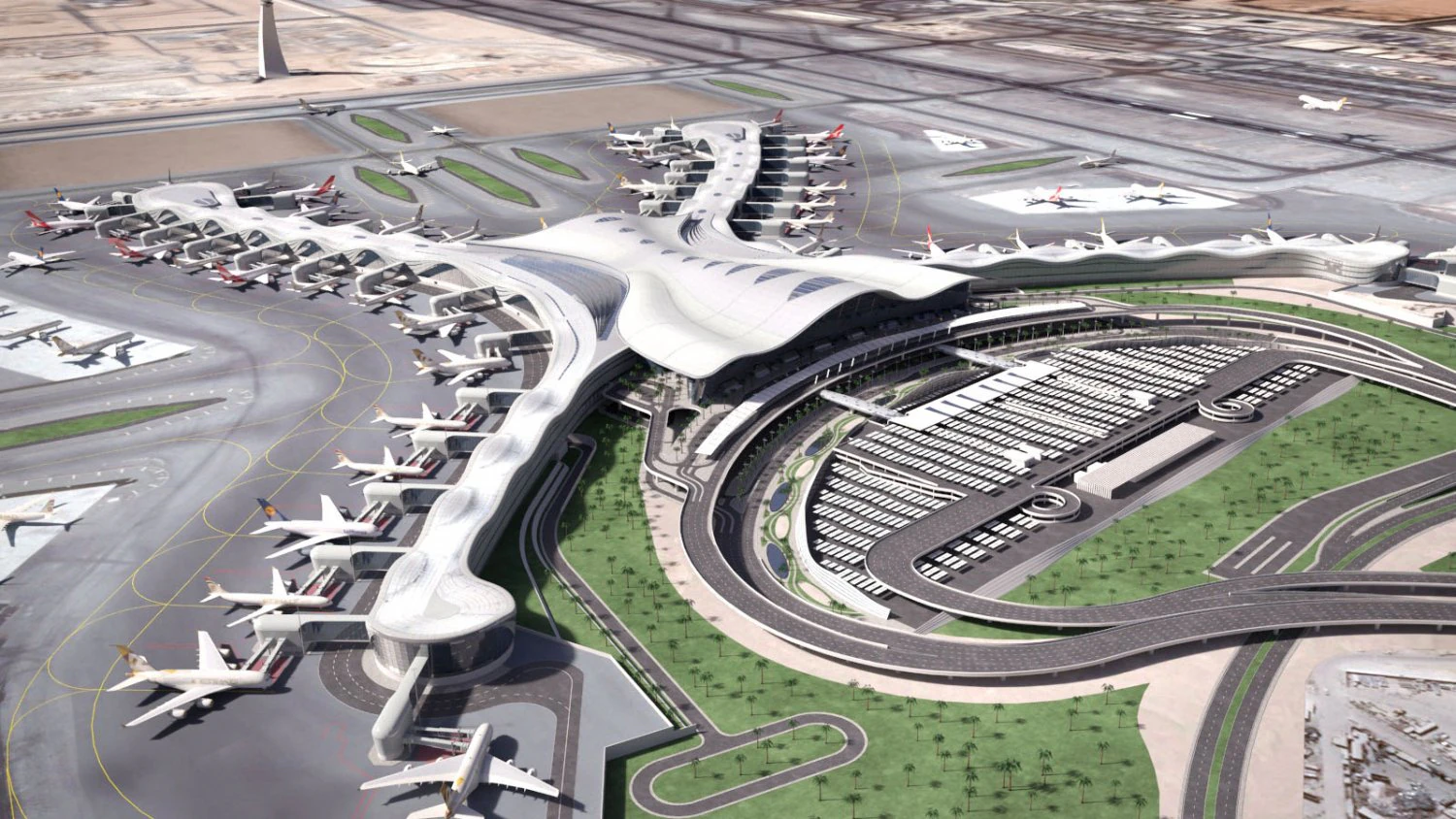 Abu Dhabi Airport 3D Model .c4d .max .obj .3ds .fbx .stl .blend 