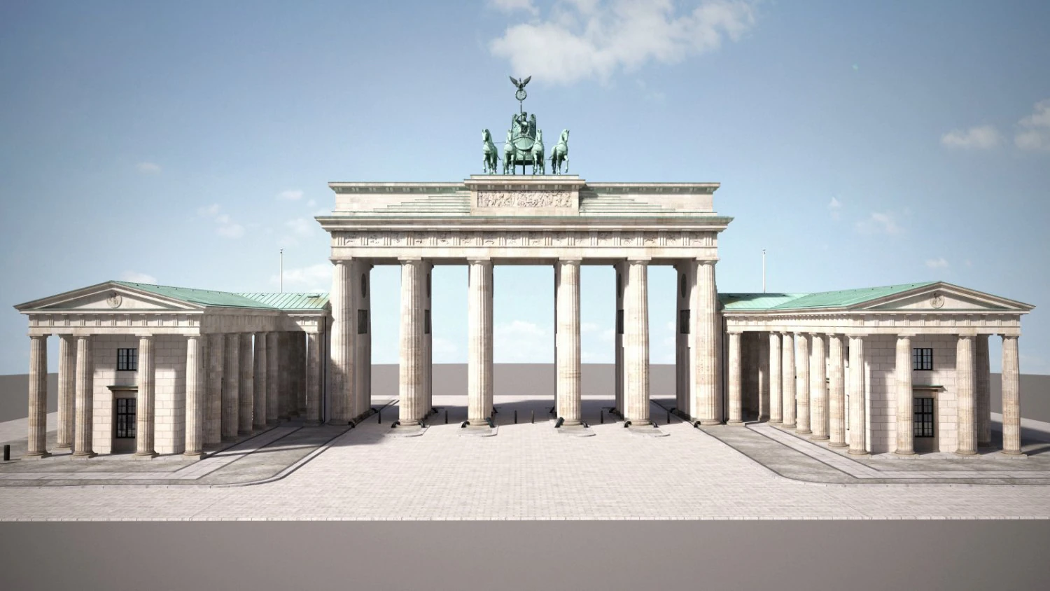 Brandemburg Berlin Gate 3D Model .c4d .max .obj .3ds .fbx .stl .blend 