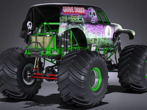 Grave Digger Monster Truck 3D Model
