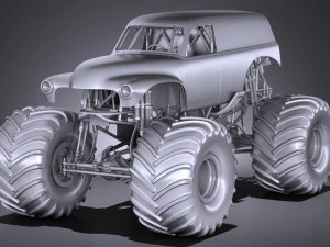 Grave Digger Monster Truck 3D Model