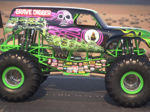 Grave Digger Monster Truck Desert Model 3D