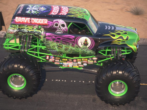 Grave Digger Monster Truck Desert Model 3D