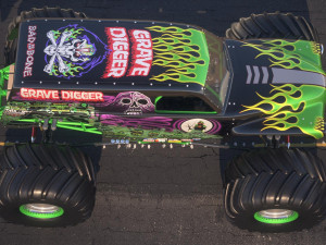 Grave Digger Monster Truck Desert Model 3D