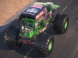 Grave Digger Monster Truck Desert Model 3D