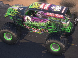 Grave Digger Monster Truck Desert Model 3D