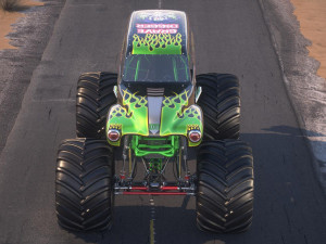 Grave Digger Monster Truck Desert Model 3D