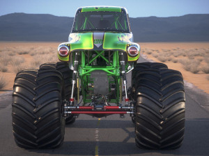 Grave Digger Monster Truck Desert Model 3D