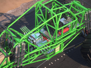 Grave Digger Monster Truck Desert Model 3D