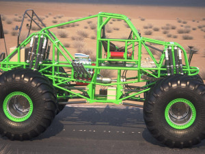 Grave Digger Monster Truck Desert Model 3D