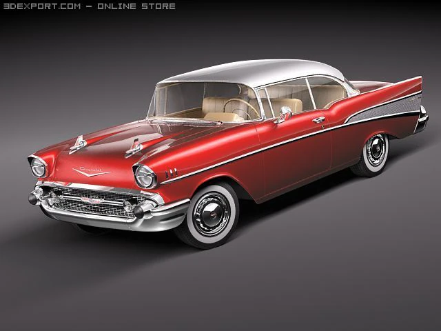 Chevrolet Bel Air 1957 Hardtop Coupe 3D Model .c4d .max .obj .3ds .fbx .stl .blend 