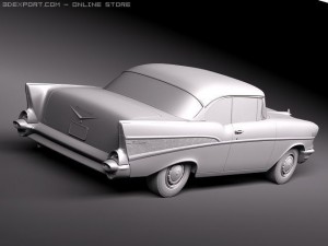 Chevrolet Bel Air 1957 Hardtop Coupe Modello 3D