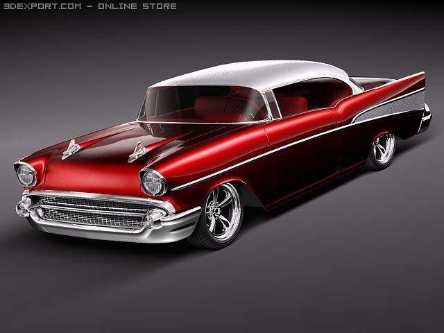 Chevrolet Belair 1957 Custom Lowrider 3D 모델 .c4d .max .obj .3ds .fbx .stl .blend 