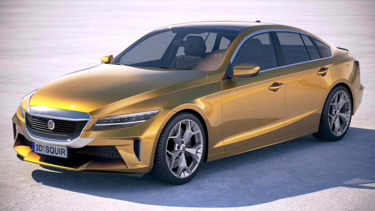 Generic Sedan 2019 3D Model .c4d .max .obj .3ds .fbx .stl .blend