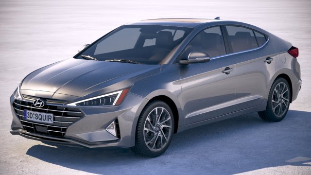 Hyundai Elantra 2019 3D 모델 .c4d .max .obj .3ds .fbx .stl .blend