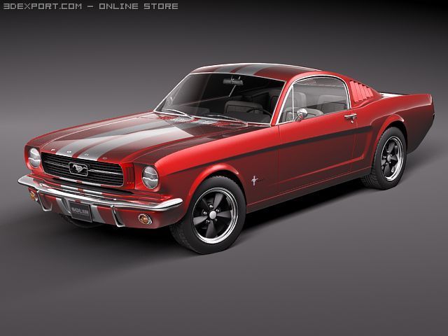 Mustang Fastback 1964-1966 3D मॉडल .c4d .max .obj .3ds .fbx .stl .blend 