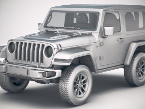 Jeep Wrangler Rubicon Softtop 2019 3D 모델