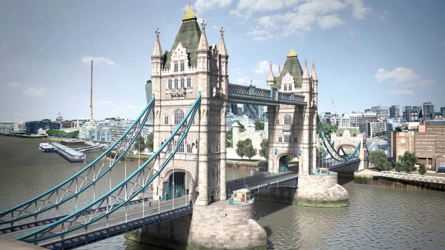London Tower Bridge 3D Model .c4d .max .obj .3ds .fbx .stl .blend 