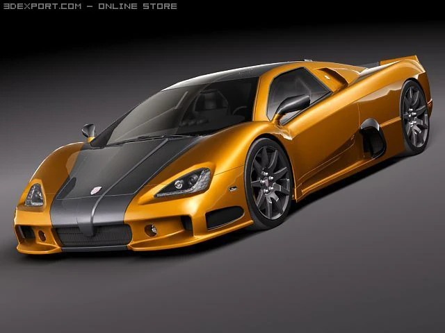 SSC Ultimate Aero 2010 midpoly 3D Model .c4d .max .obj .3ds .fbx .stl .blend