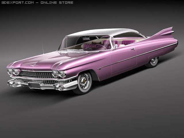 Cadillac Eldorado 62 series 1959 coupe 3D Model .c4d .max .obj .3ds .fbx .stl .blend