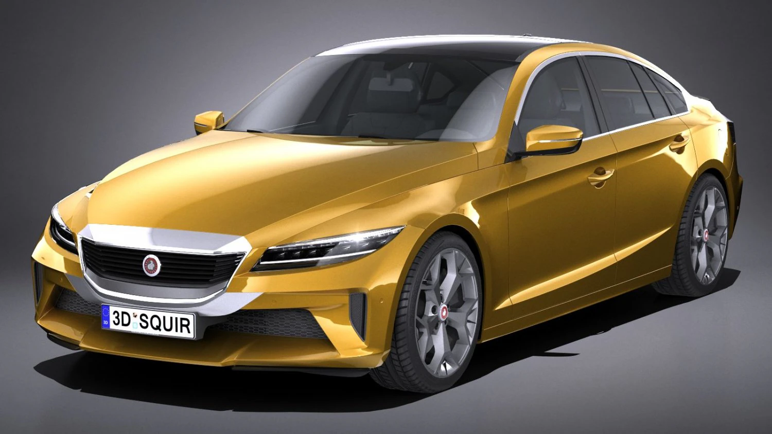 Generic Sedan 2019 lowpoly 3D Model .c4d .max .obj .3ds .fbx .stl .blend 