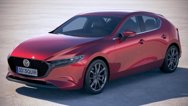 Mazda 3 2019 3D 모델 .c4d .max .obj .3ds .fbx .stl .blend