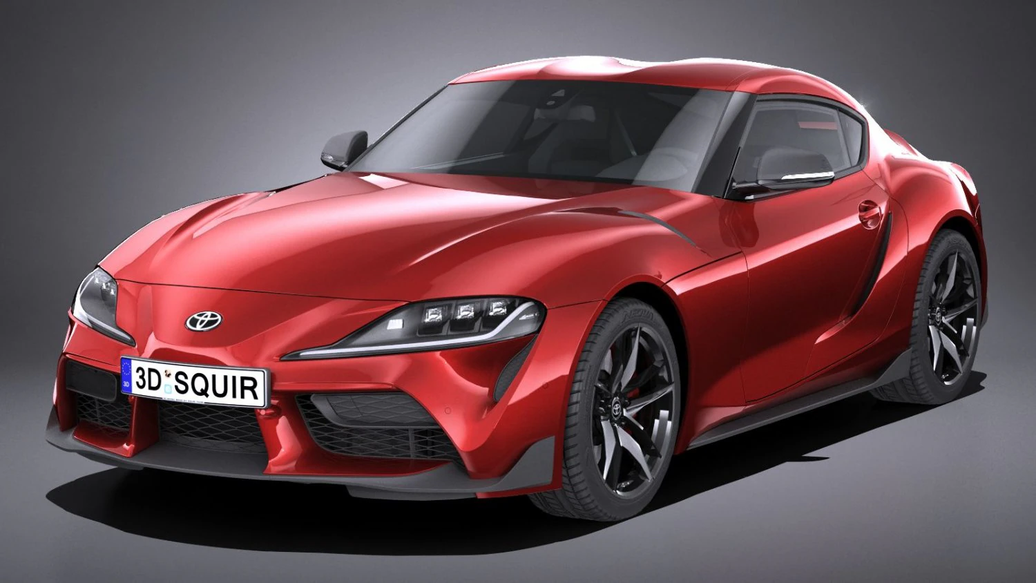Toyota Supra 2020 lowpoly 3D Model .c4d .max .obj .3ds .fbx .stl .blend 