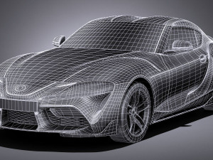 Toyota Supra 2020 lowpoly 3D Модель