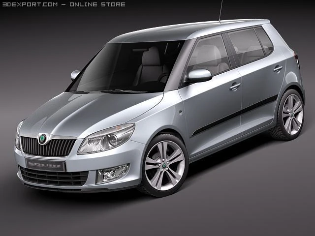 Skoda Fabia 5-door 2011 3D Model .c4d .max .obj .3ds .fbx .stl .blend