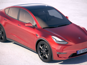 Tesla Model Y 2021 3Dモデル