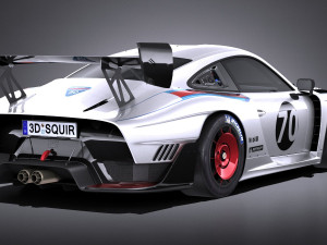 Porsche 935 2019 Mobydick lowpoly Modelo 3D
