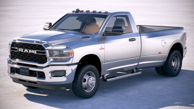 Ram 3500 HD Single Cab 2019 3D Model .c4d .max .obj .3ds .fbx .stl .blend