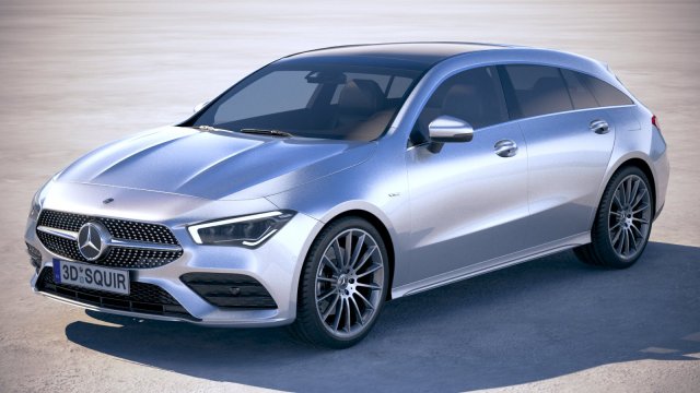 Mercedes-Benz CLA Shooting Brake 2020 Model 3D .c4d .max .obj .3ds .fbx .stl .blend