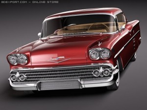 Chevrolet Impala 1958 Hardtop Coupe 3D Model